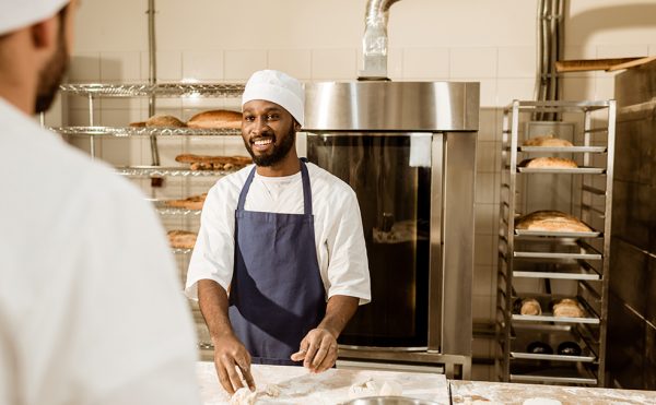 Student learning how to make food