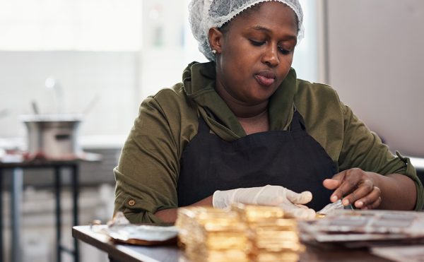 Student learning to process food